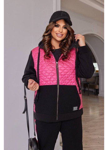 Женский зимний костюм чёрного цвета с розовыми стёгаными вставками Bonita Спортивний костюм (361044683)