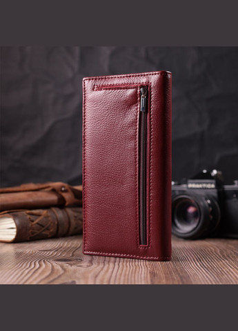 Жіночий гаманець на магнітах із натуральної шкіри з монетницею 22541 Бордовий st leather (306881653)