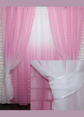 Набор шторы и тюль полупрозрачные нежно 1 шт 3х2,5 м + 2 шт 1х2,5 м (П4К-031дк 518тВ-53) No Brand (306633753)