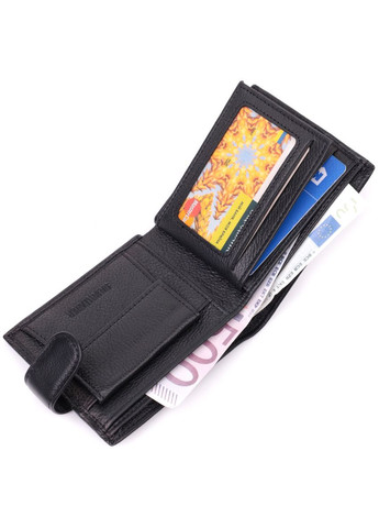 Горизонтальний гаманець чоловічий Шкіряний 22454 Чорний st leather (306881486)