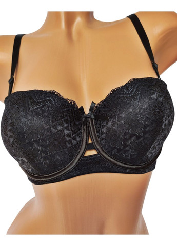 Чорний балконет бюстгальтер Velencosa з кісточками