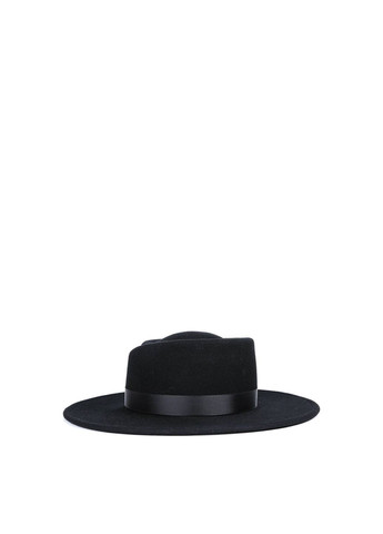 Капелюх канотьє жіночий зі стрічкою і фігурним верхом фетр чорний ФОНГ-2 LuckyLOOK 919-938 (361154841)