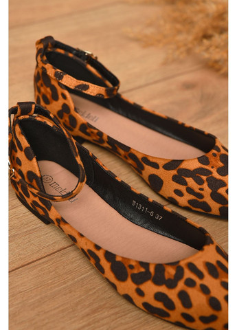 Жіночі балетки жіночі коричневого кольору Let's Shop | коричневі однотонні без декору штучна замша (360601862)