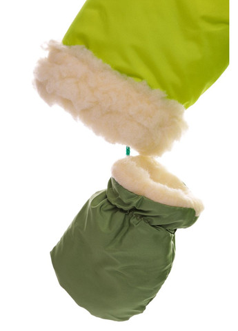 Зелений зимній комбінезон на суцільному хутрі нуль салатовий 86 см (27612) BABYKROHA