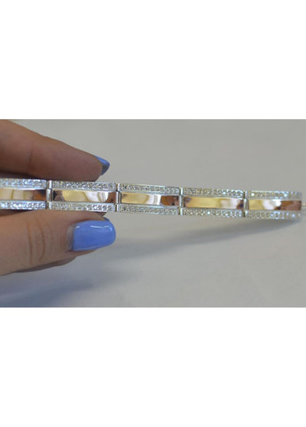 Срібний браслет з пластинами із золота Silver Style (367112165)