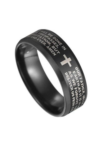 Кольцо из нержавеющей медицинской стали с молитвой RS-037 No Brand (299634576)