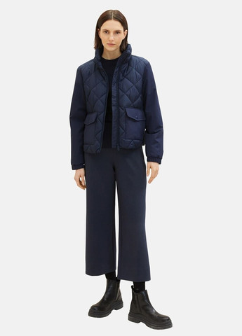 Темно-синяя демисезонная женская темно-синяя стеганная куртка Tom Tailor