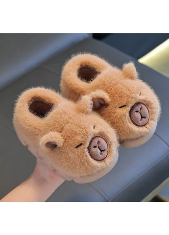 Дитячі плюшеві кімнатні домашні капці для дітей малюків хлопчиків (481320-Prob) Капібара світло-коричневі розмір 26-27 Unbranded (360818183)