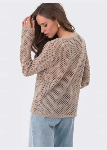 летний вязаный джемпер бежевого цвета Dressa (293486175)