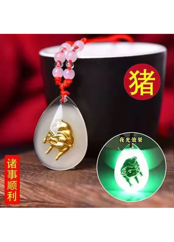 Фосфорная светящаяся подвеска - четки с китайскими знаками зодиака БЫКА No Brand (306717380)