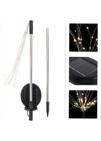 Комплект набір садових вуличних LED світильників ліхтарів феєрверк з роботою від сонячної панелі 120LED 2 штуки (480742-Prob) Unbranded (341675130)