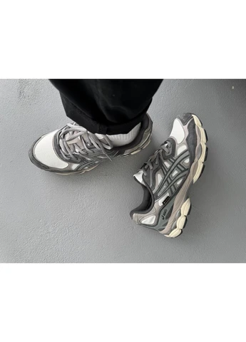 Серые демисезонные кроссовки мужские Asics Gel NYC Grey White Gore-Tex | Асікс Гель-НЮК