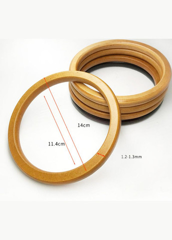 Ручки для сумки дерев’яні, плоске кільце, 14 см, св.-коричневі, 2 шт No Brand (341730714)