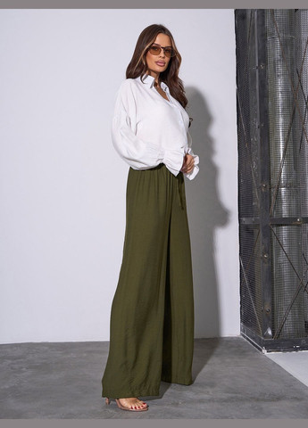 Трендовые льняные брюки на резинке No Brand (328098369)