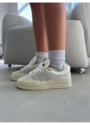 КРОССОВКИ ЖЕНСКИЕ ADIDAS CAMPUS X BAD BUNNY BEIGE V2 АДИДАС КАМПУС No Brand бежевые демисезоны (367176345)