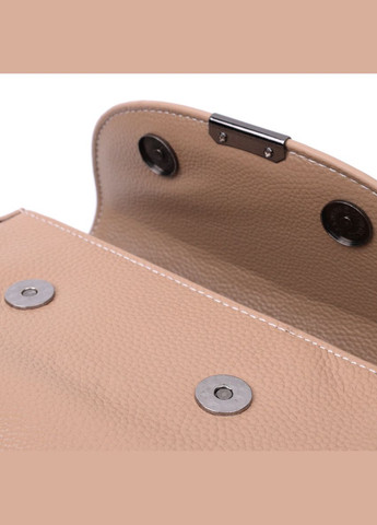 Сумка через плечо женская с фактурным клапаном кожаная 22373 Бежевая Vintage (302007994)