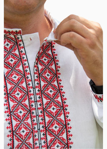 Белая вышиванка мужская льняная казацкая Україна лен (322301857)