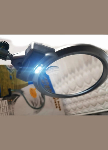 Лупа двойная на гибкой ноге с зажимом 15122C с LED-подсветкой 2х и 6-кратное увеличение MG (302833508)