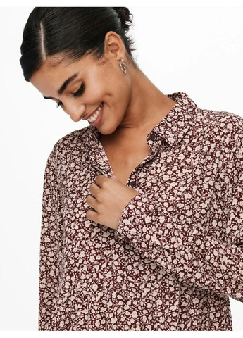 Сіро-червона сукня у квітковий принт JDY