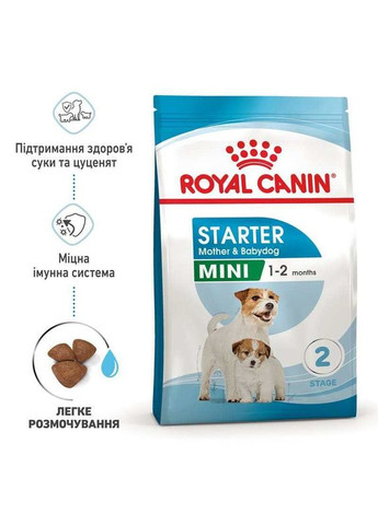 Сухой корм Mini Starter для щенков и собак мелких пород в период беременности и кормления грудью 1 кг Royal Canin (289391151)