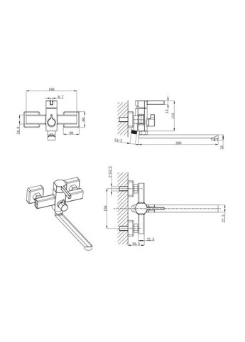 Смеситель для ванны Bond 006 Euro (MI7152) Mixxus (351856349)