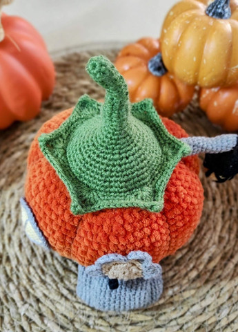 В'язаний гарбуз-будинок, Хелловін Helloween, м'яка іграшка, декор для дому, подарунок Handmade (306618433)