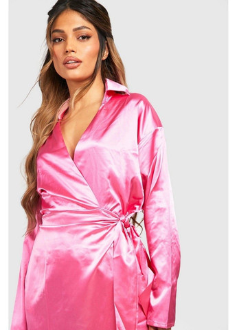 Рожева кежуал сукня Boohoo однотонна