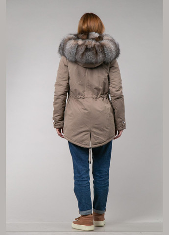 Парка зимняя темно-бежевая с мехом блюфроста Chicly Furs (289354690)