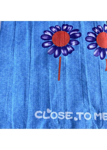 Електропростинь двоспальне з двома зонами з кольоровим малюнком Байка Туреччина 155x170 см 55223 Синій квітка синя Lux (317734607)