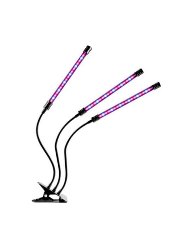 Фітолампа USB для росту рослин на 3 лампи, світлодіодна LED фіто лампа на прищіпці світильник для кімнатних квітів та розсади Touch (326800206)