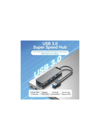 Концентратор USB 3.0 to 4xUSB 3.0 black (CHLBB-SCB) Vention (390412023)