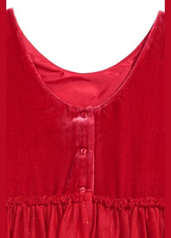 Красное платье бархатное на подкладке для девочки 0558890003 H&M (263130619)