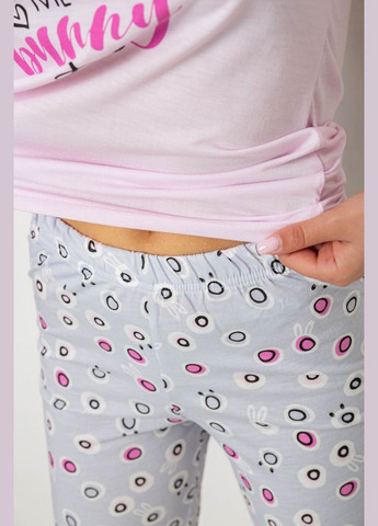 Розовая всесезон пижама женская с принтом Fashion