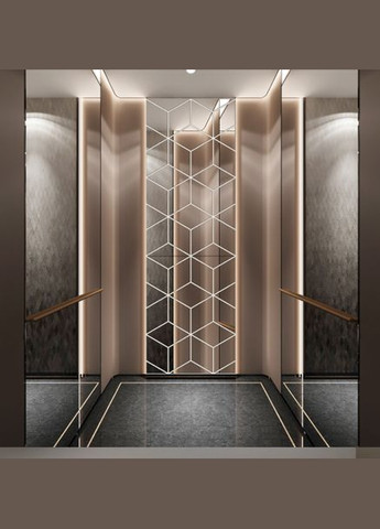 Зеркальные наклейки квадрат из ромбов и треугольников 54 шт набор 90 х 103 см Б317 No Brand (302242881)