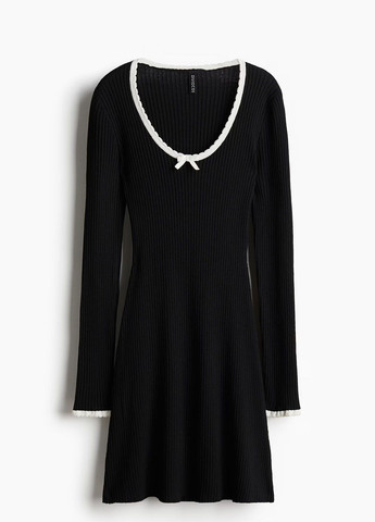 Чорна повсякденний сукня H&M однотонна