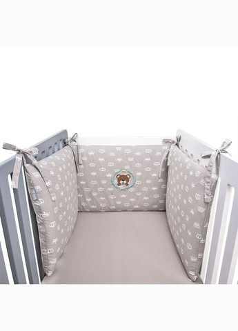 Бортик защитный в кроватку ТM 198х42 см хлопок корона беж (08-13737*002) PAPAELLA (313594494)