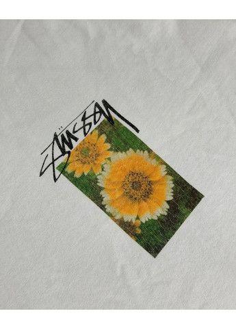 Біла футболка чорна, біла з красивим переднім принтом в стилі stussy No Brand