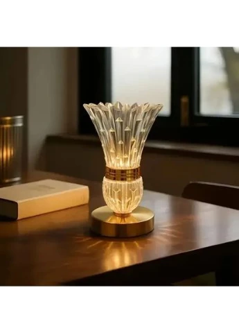 Настольный ночник RIAS "Ваза" LED аккумуляторный Gold (3_07093) No Brand (395877952)