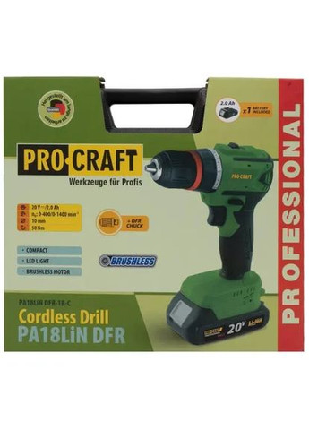 Шуруповерт PA18LiN DFR (з 1 акб та зп) ProCraft (365330245)