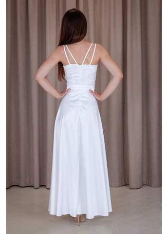 Белое вечернее платье а-силуэт First Woman однотонное