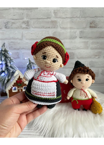 Пара украинцев куклы вязаные украинка казак украинец подарок патриотам No Brand (370368178)