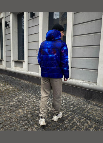 Комбинированная демисезонная демисезонная куртка мужская с принтом космос No Brand