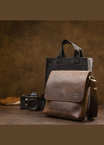 Сумка чоловіча шкіряна через плече 11432 Коричневий Grande Pelle (302008975)