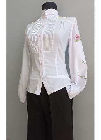 Белая женская блузка с вышивкой 2 Льва (354830325)