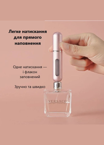 Многоразовый алюминиевый флакон-атомайзер для духов с пульверизатором и заправкой снизу 5 мл черный No Brand (346122742)