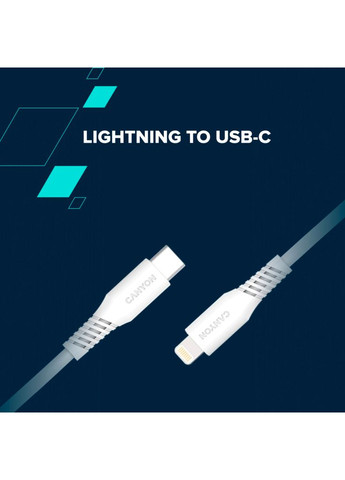 Дата кабель USB-C to Lightning 1.2m CLN30SC C-L 30W White (CNS-CLN30SC12W) Canyon (394225201)