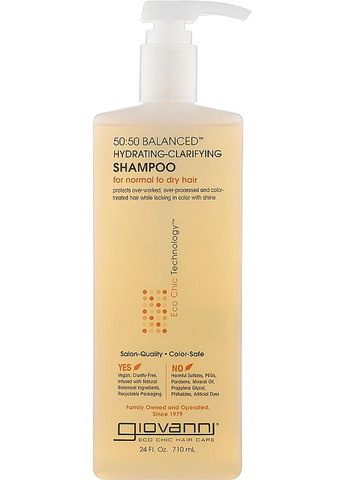 Шампунь "Баланс" Eco Chic Hair Care 50:50 Balanced Hydrating-Clarifying Shampoo 710ml (345355-130059) Giovanni (368655448)