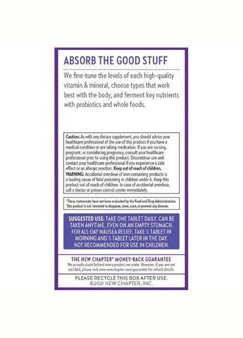 Ежедневные Мультивитамины для беременных, One Daily Prenatal Multivitamin 35+,, 30 таблеток New Chapter (326054651)