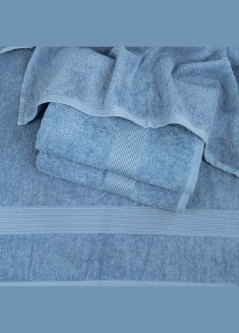 GM Textile набор махровых полотенец c бордюром 3шт 40х70см, 50х90см, 70х140см 400г/м2 () синий производство -