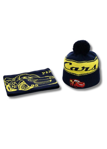 Дитячий зимовий комплект шапка з помпоном + снуд Тачки / Cars No Brand Дитячій зимовий комплект (350634124)